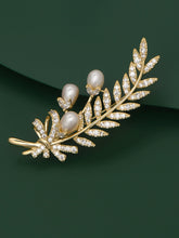 Load image into Gallery viewer, Freshwater Pearl &amp; Alloy Wheat Ear Brooch
