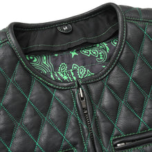 Load image into Gallery viewer, Tactical Emerald Men’s Motorcycle Leather Vest
