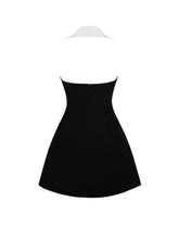 Load image into Gallery viewer, Ignacia Office Casual Black and White Halter Mini A-line Dress
