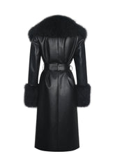 Load image into Gallery viewer, Zariah Black Faux Fur Trimmed Longline Coat
