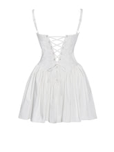 Load image into Gallery viewer, Kadi White Cotton Drop Waist Corset Mini Dress
