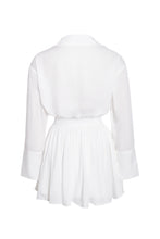 Load image into Gallery viewer, Jamila White Shirt Mini Dress with Embroidered Waist Detail
