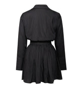 Load image into Gallery viewer, Jamila Black Shirt Mini Dress with Embroidered Waist Detail
