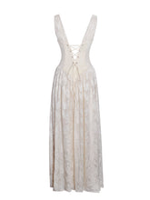 Load image into Gallery viewer, Sabrina Butter Yellow High Slit Jacquard Maxi Dress
