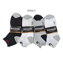 Load image into Gallery viewer, 12 Pairs Ankle Socks 9-11 , 10-13 (8 styles) Active , Unisex
