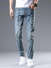 Load image into Gallery viewer, Men's Splatter-Paint Style Slim Fit Jeans
