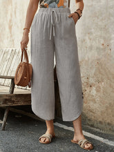 Load image into Gallery viewer, 🌿 Women's Cotton-Linen Cropped Drawstring Pants
