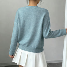 Load image into Gallery viewer, Women's Elegant Floral Sweater - Crew Neck Long Sleeve Casual Pullover
