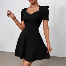 Load image into Gallery viewer, Women's Boat Neck High-Waist Mini Dress – Zipper Patchwork

