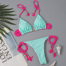 Load image into Gallery viewer, New Festival Flame Halter Bikini Set for Women – Triangle V-Neck Backless Two-Piece Swimsuit with Tie Side Bottoms &amp; Adjustable Lace-Up Fit – Sleek Polyamide Swimwear for Koningsdag/King’s Day &amp; Summer Beach Celebrations
