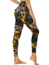 Load image into Gallery viewer, Cropped High-Waisted Leggings – Camouflage Print Workout Pants
