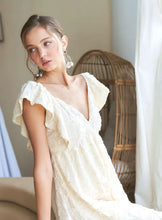 Load image into Gallery viewer, Tie Back V-Neck Ruffle Sleeve Summer Dress For Women – Elegant, Chic &amp; Trendy V-Neck Fluttering Dress with Ruffles &amp; Tie Detail

