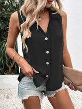 Load image into Gallery viewer, Women's Solid-Color Sleeveless Loose Vest Top – Button Detail
