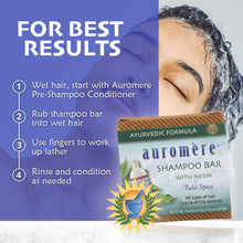 Load image into Gallery viewer, Auromère Ayurvedic Shampoo Bar – Tulsi-Spice | All-in-One Hair &amp; Body Soap | Vegan, Zero-Waste, Neem &amp; Herbal Formula (4.23 oz)
