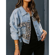 Load image into Gallery viewer, Women's Cropped Distressed Denim Jacket
