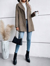 Load image into Gallery viewer, Women's Plaid Collared Neck Buttoned Long Sleeve Jacket – Classic &amp; Lightweight Outerwear for Everyday Wear

