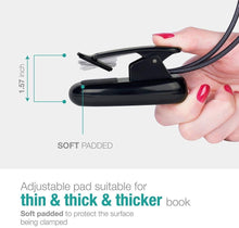 Load image into Gallery viewer, Super Adjustable Goosenecks Clip LED Lamp For Book Reading With Stand And Double Ligh  Rechargeable 12 LED Warm Book Light, Clip On Bed Reading Light, Music Stand Lamp, 2 Brightness &amp; 2 Goosenecks Light Up 2 Full Pages. Perfect For Bookworms, Kids &amp; Music
