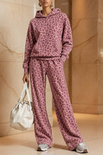 Load image into Gallery viewer, Women's Washed Leopard Print Oversized Hoodie &amp; Wide-Leg Pants Set
