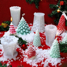 Load image into Gallery viewer, 3D Christmas Tree Candle Mold DIY Scented Candle Christmas Tree Silicone Mold Candle Soap Mold Flexible Mold For Candle Making Pine Tree Molds DIY Cake Decorating Candle Silicone Mold Pine Tree Resin Soap Mold Christmas Gift Craft Home Decor
