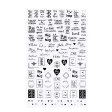 Load image into Gallery viewer, 3D Nail Sticker Russian English Letter Sticker For Nails Foil Love Heart Design Accessories Fashion Manicures Sticker Decoration  Nail Art Stickers Water Transfer Nail Decals Full Wraps Gradient Acrylic Nail Kits for Women Manicure Decoration
