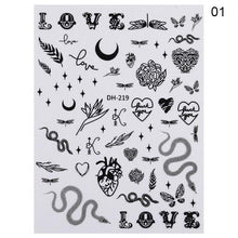 Load image into Gallery viewer, 3D Nail Sticker Russian English Letter Sticker For Nails Foil Love Heart Design Accessories Fashion Manicures Sticker Decoration  Nail Art Stickers Water Transfer Nail Decals Full Wraps Gradient Acrylic Nail Kits for Women Manicure Decoration
