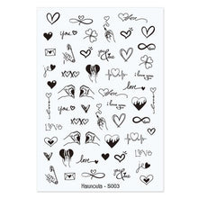 Load image into Gallery viewer, 3D Nail Sticker Russian English Letter Sticker For Nails Foil Love Heart Design Accessories Fashion Manicures Sticker Decoration  Nail Art Stickers Water Transfer Nail Decals Full Wraps Gradient Acrylic Nail Kits for Women Manicure Decoration
