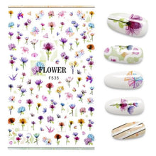 Load image into Gallery viewer, 3D Nail Stickers Leaves Butterfly Panda Love Heart Design Stickers For Nails Manicure Foil Nail Art Decor  Girls Manicure Decoration Nail Art Supplies 3D Self-Adhesive Nail Decals Designer Nail Stickers for Acrylic Nails
