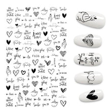 Load image into Gallery viewer, 3D Nail Stickers Leaves Butterfly Panda Love Heart Design Stickers For Nails Manicure Foil Nail Art Decor  Girls Manicure Decoration Nail Art Supplies 3D Self-Adhesive Nail Decals Designer Nail Stickers for Acrylic Nails
