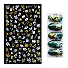 Load image into Gallery viewer, 3D Nail Stickers Leaves Butterfly Panda Love Heart Design Stickers For Nails Manicure Foil Nail Art Decor  Girls Manicure Decoration Nail Art Supplies 3D Self-Adhesive Nail Decals Designer Nail Stickers for Acrylic Nails
