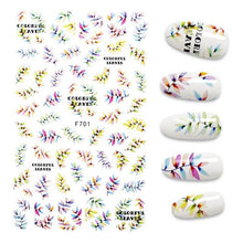 Load image into Gallery viewer, 3D Nail Stickers Leaves Butterfly Panda Love Heart Design Stickers For Nails Manicure Foil Nail Art Decor  Girls Manicure Decoration Nail Art Supplies 3D Self-Adhesive Nail Decals Designer Nail Stickers for Acrylic Nails
