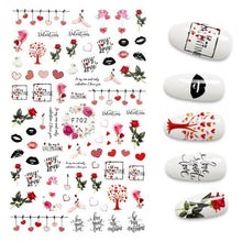 Load image into Gallery viewer, 3D Nail Stickers Leaves Butterfly Panda Love Heart Design Stickers For Nails Manicure Foil Nail Art Decor  Girls Manicure Decoration Nail Art Supplies 3D Self-Adhesive Nail Decals Designer Nail Stickers for Acrylic Nails
