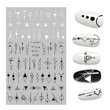 Load image into Gallery viewer, 3D Nail Stickers Leaves Butterfly Panda Love Heart Design Stickers For Nails Manicure Foil Nail Art Decor  Girls Manicure Decoration Nail Art Supplies 3D Self-Adhesive Nail Decals Designer Nail Stickers for Acrylic Nails
