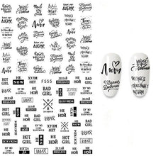 Load image into Gallery viewer, 3D Nail Stickers Leaves Butterfly Panda Love Heart Design Stickers For Nails Manicure Foil Nail Art Decor  Girls Manicure Decoration Nail Art Supplies 3D Self-Adhesive Nail Decals Designer Nail Stickers for Acrylic Nails
