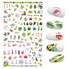 Load image into Gallery viewer, 3D Nail Stickers Leaves Butterfly Panda Love Heart Design Stickers For Nails Manicure Foil Nail Art Decor  Girls Manicure Decoration Nail Art Supplies 3D Self-Adhesive Nail Decals Designer Nail Stickers for Acrylic Nails

