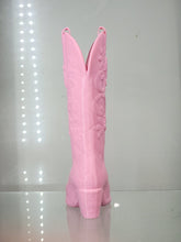 Load image into Gallery viewer, 3D Printed Pink Cowboy Boot Brush Holder - Western Decor
