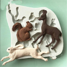 Load image into Gallery viewer, 3D Rabbit Squirrel Fawn Bunny Silicone Mould Fondant Cake Chocolate Soap Mold Cupcake Tool Kitchen Dessert Accessories Appliance Squirrel Fawn Bunny Shape Silicone Ice Cube Mold Silicone Fondant Mold Chocolate Mold Soap Mold
