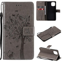 Load image into Gallery viewer, 3D Tree Flip Leather Case For iPhone 13 12 Mini Phone Cover PU Leather Wallet Case with Card Holder Kickstand Wrist Strap Flip Cover for iPhone
