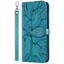 Load image into Gallery viewer, 3D Tree Flip Leather Case For iPhone 13 12 Mini Phone Cover PU Leather Wallet Case with Card Holder Kickstand Wrist Strap Flip Cover for iPhone
