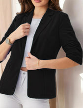 Load image into Gallery viewer, Women’s Three-Quarter Sleeve Pleated Office Blazer
