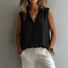 Load image into Gallery viewer, Women's Solid Color Lapel Sleeveless Top
