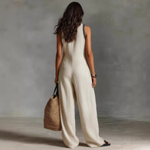 Load image into Gallery viewer, Women’s Simple Linen-Blend Sleeveless Jumpsuit
