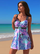 Load image into Gallery viewer, Women's High-Neck Tankini Swimsuit – Adjustable Straps Plus Size
