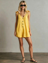 Load image into Gallery viewer, Women's V-Neck Sleeveless Jumpsuit – Cardigan Strap Cropped Straight-Leg
