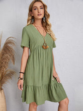 Load image into Gallery viewer, Classic Full Size V-Neck Short Sleeve Dress Casual &amp; Comfortable Dress for Women
