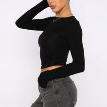 Load image into Gallery viewer, Slim Fit Long Sleeve Shirt | Women's Casual Crop Tops
