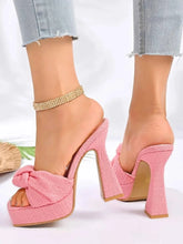 Load image into Gallery viewer, Bow Platform : Block Heel Sandals
