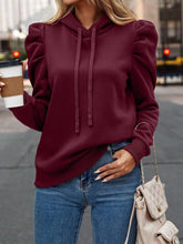 Load image into Gallery viewer, Minimalist Puff Sleeve Drawstring Hoodie
