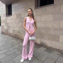 Load image into Gallery viewer, Beach Bohemian Wide-Leg Pants Set | Sleeveless Two-Piece
