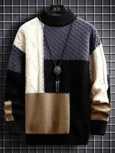 Load image into Gallery viewer, Men's Plus Size Color Block Knitted Pullover

