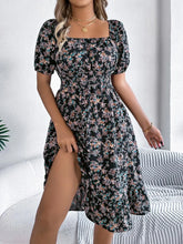 Load image into Gallery viewer, Ruffled Hem Floral Puff Sleeve Dress
